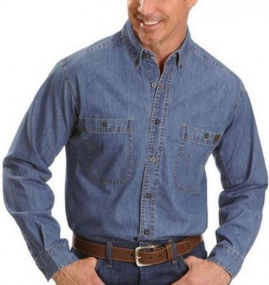Картинка джинсовой рубашки Wrangler Riggs Workwear Denim Work Shirt