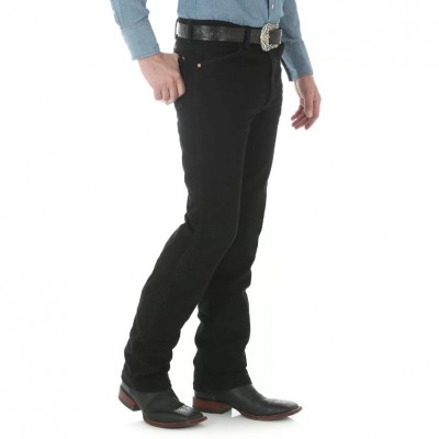 Фото джинсов Wrangler 0936WBK Cowboy Cut Slim Fit Jeans - Shadow Black вид 
сбоку