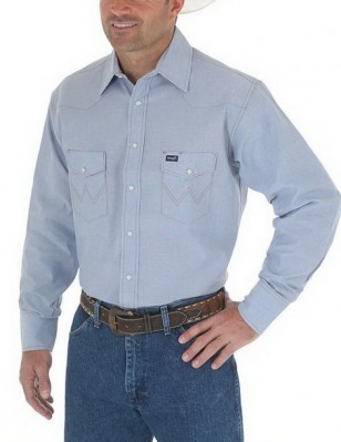 Картинка рубашки Wrangler Cowboy Cut Western Work Chambray Shirt