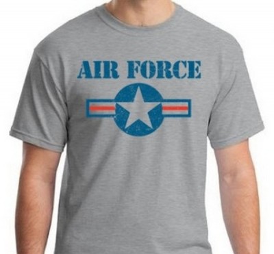 Картинка футболки ВВС США Air Force, цвет темно-серый