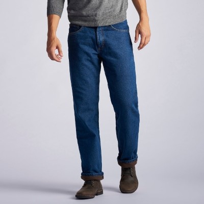 Картинка зимних джинсов на флисовой подкладке Lee Fleece Lined Relaxed Fit 
Jeans - Dark Wash