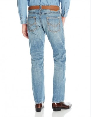 Картинка джинсов Wrangler Rock 47 Slim Fit Straight Leg Jeans - Record, вид сзади