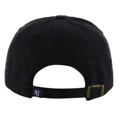Картинка бейсболки New York Yankees '47 Brand Black Basic Logo Clean Up Adjustable Cap вид сзади