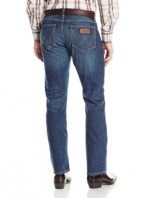 Фото джинсов Wrangler 88MWZLN Retro slim Fit Straight Leg Jeans - Lander вид 
сзади