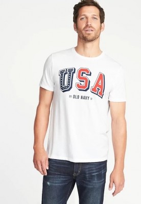 Фото футболки Old Navy 2018 Flag Graphic Tee - White