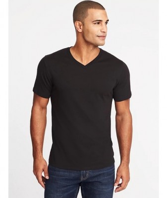 Фото футболки Old Navy V-Neck Soft-Washed - Black