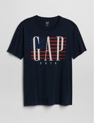 Фото футболки GAP Logo Flag Print - Navy