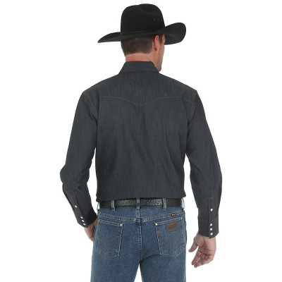 Картинка товара: джинсовая рубашка Wrangler Premium Performance Advanced Comfort, вид сзади