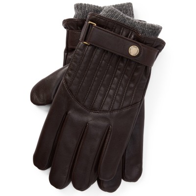 Картинка кожаных перчаток Polo Ralph Lauren Quilted Racing Brown Gloves