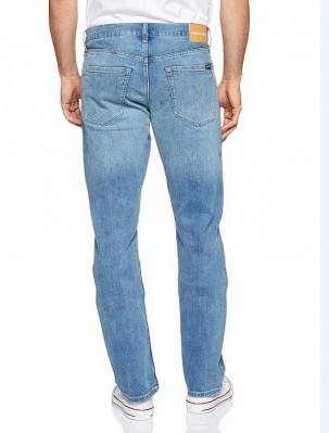 Картинка джинсов Calvin Klein Straight Houston Light Blue Jeans, вид сзади