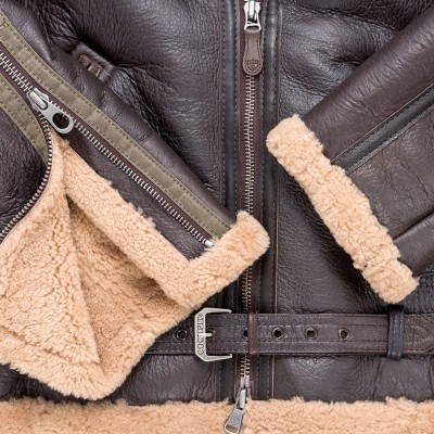 Бомбер Cockpit USA RAF Fighter Weight Sheepskin Bomber Jacket