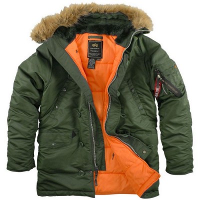 Картинка куртки Аляска N-3B Slim Fit Parka Alpha Industries в зеленом цвете - 
Sage Green