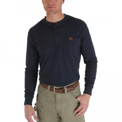 Футболка хенли с длинным рукавом Wrangler Riggs Workwear - темно-синий (Navy)
