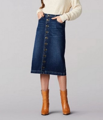 Женская джинсовая юбка Lee Vintage Modern High Rise Midi Kansas Blue Skirt