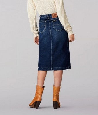 Женская джинсовая юбка Lee Vintage Modern High Rise Midi Kansas Blue Skirt