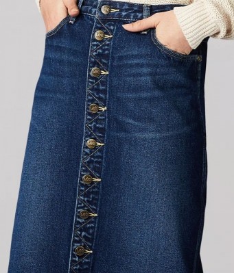 Женская джинсовая юбка Lee Vintage Modern High Rise Midi Kansas Blue Skirt