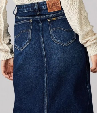 Женская джинсовая юбка Lee Vintage Modern High Rise Midi Kansas Blue Skirt