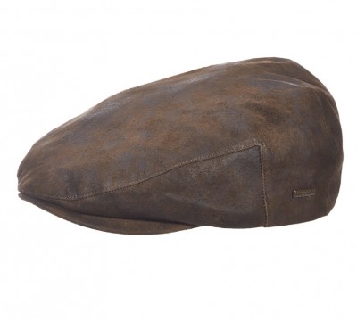 Кожаная мужская кепка Stetson Weathered Premium Leather Ivy Cap