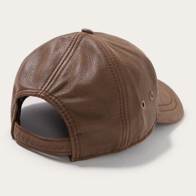 Кожаная бейсболка Stetson Peyton Premium Leather Brown Baseball Cap