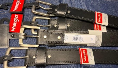 Мужской кожаный ремень Wrangler Buffalo Leather - Black