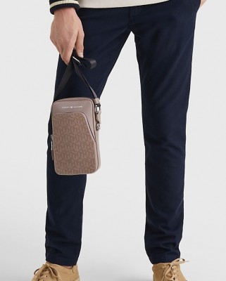 Кожаная сумка Tommy Hilfiger Reporter Leather City Taupe Bag