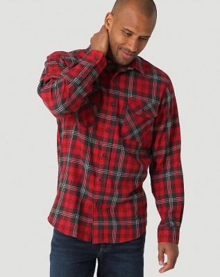 Мужская фланелевая рубашка Wrangler Flannel Plaid Rio Red Shirt