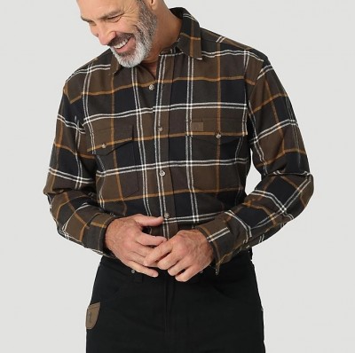Мужская фланелевая рубашка Wrangler Riggs Workwear Heavy Weight Flannel Hickory Shirt