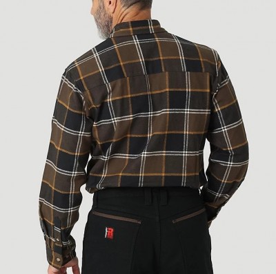 Мужская фланелевая рубашка Wrangler Riggs Workwear Heavy Weight Flannel Hickory Shirt