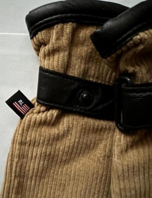 Мужские вельветовые перчатки Polo Ralph Lauren Corduroy Khaki Gloves
