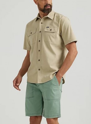 Мужская рубашка с коротким рукавом Wrangler Stretch Ripstop - Khaki