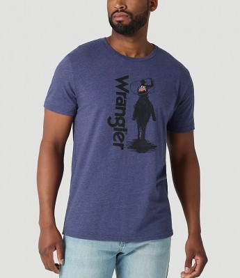 Футболка Wrangler Lassoing Cowboy Denim Heather T-Shirt
