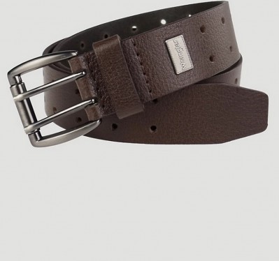 Мужской кожаный ремень Wrangler Double Prong Perforated Leather - Brown