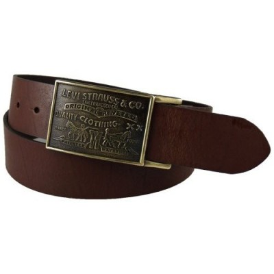 2 Horse Plaque Bridle Leather Belt - Brown