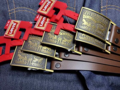 2 Horse Plaque Bridle Leather Belt - Brown
