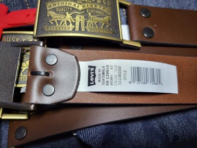 2 Horse Plaque Bridle Leather Belt - Brown