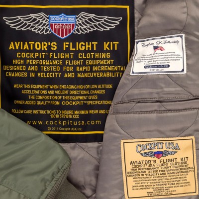 Лётная куртка Cockpit USA CWU-55P Cold Weather Pilots Jacket - зелёная (Sage)