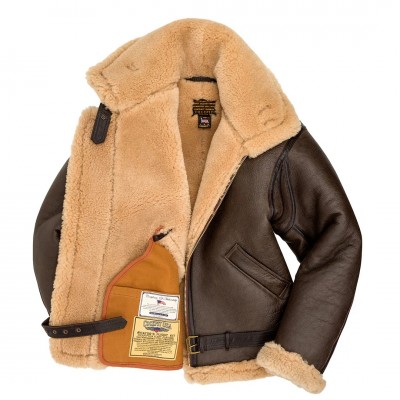 Бомбер Cockpit USA R.A.F Sheepskin Bomber Jacket Z2109 - коричневий