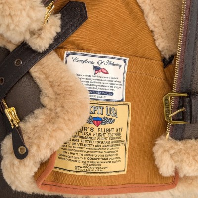 Бомбер Cockpit USA R.A.F Sheepskin Bomber Jacket Z2109 - коричневий