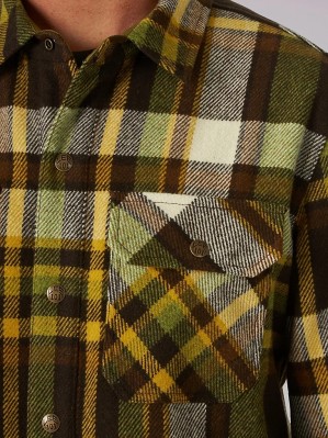 Рубашка Lee 101 Plaid Wool Overshirt - Delicioso Green