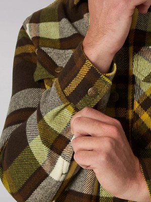 Рубашка Lee 101 Plaid Wool Overshirt - Delicioso Green