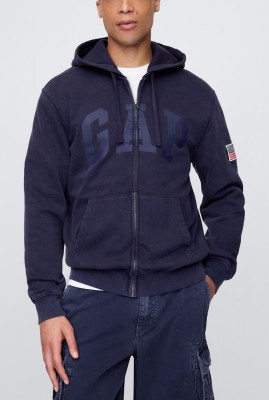 Толстовка Gap VintageSoft Logo Zip Navy Uniform Hoodie