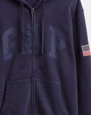 Толстовка Gap VintageSoft Logo Zip Navy Uniform Hoodie