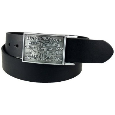 2 Horse Plaque Bridle Leather Belt - Black