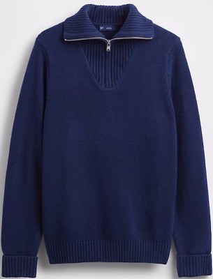 Светр Gap CashSoft Quarter-Zip Pullover Sweater - темно-синій (Classic Navy)