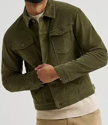 Men's Unlined Corduroy Trucker Jacket - (вельветовая) - оливковая