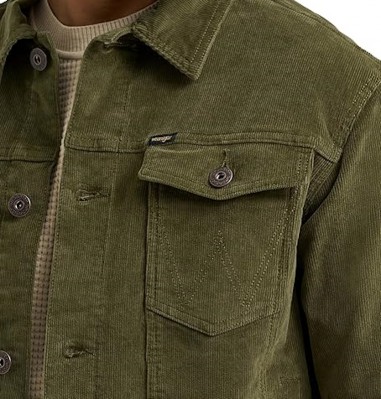 Men's Unlined Corduroy Trucker Jacket - (вельветовая) - оливковая