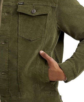 Men's Unlined Corduroy Trucker Jacket - (вельветовая) - оливковая