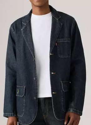 Mens Premium Presidio Denim Blazer - Vintage Dark Wash