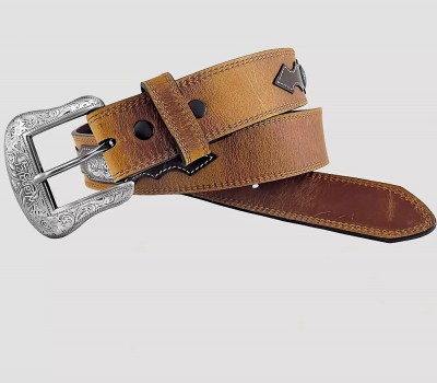 Men's Concho Distressed Leather Belt
