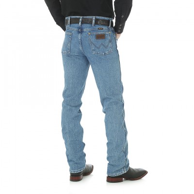 Картинка джинсов Wrangler 36MWZSW Premium Performance Cowboy Cut Slim Fit Jeans - Stonewashed, вид сзади